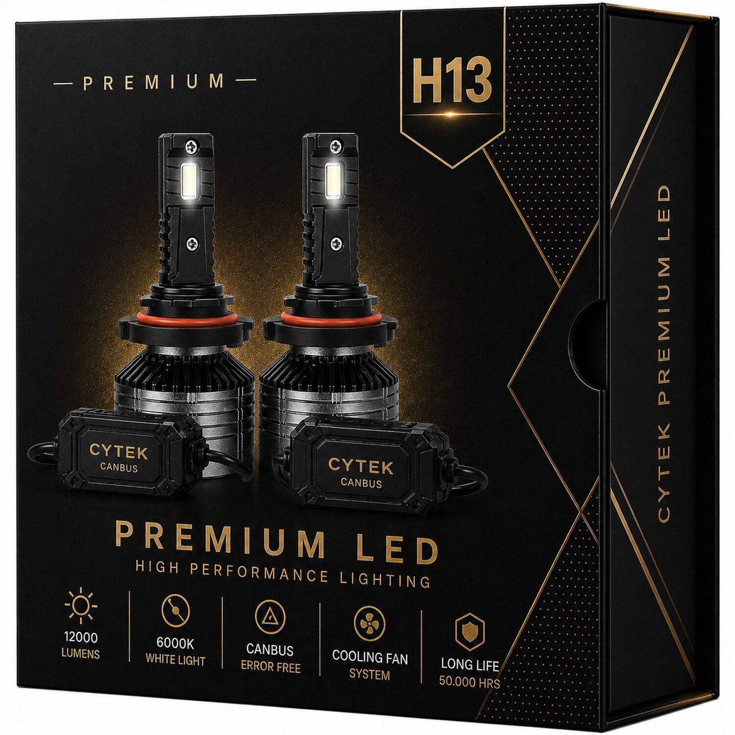 Kit De Luces Turbo Led H13 Canbus 65w Premium Ligth 12000lm image number 0.0