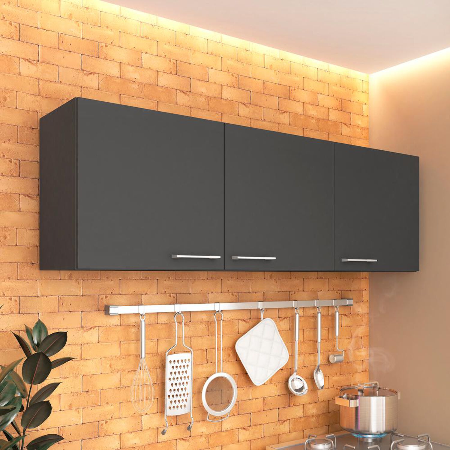 Mueble De Cocina Aereo Opie Vekkahome Grafito 14o Cm image number 0.0