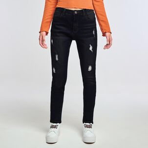 Jeans Roturas Tiro Medio Super Skinny Mujer Freedom