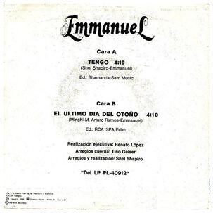 Emmanuel - Tengo | 7" Single Vinilo Usado