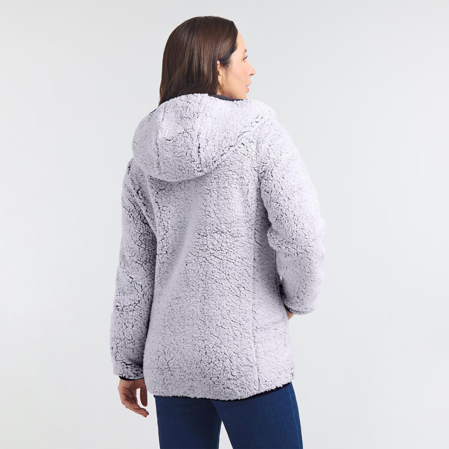 Chaqueta Sherpa Melange Cuello Alto Con Capucha Mujer Geeps image number 1.0