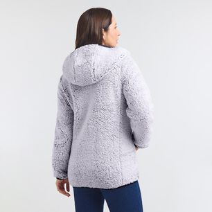 Chaqueta Sherpa Melange Cuello Alto Con Capucha Mujer Geeps