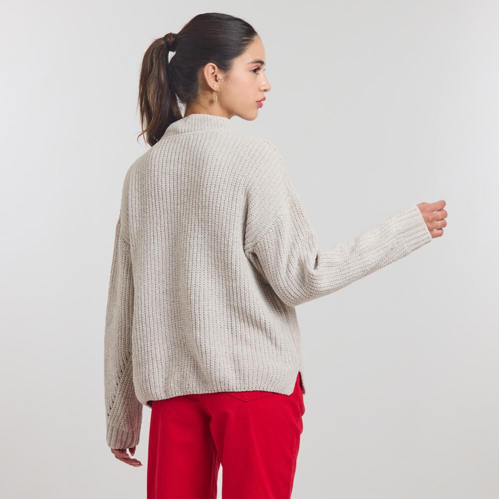 Sweater Chenille Manga Larga Cuello Alto Mujer Freedom image number 3.0