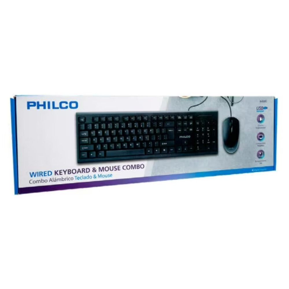 Kit Teclado 104 Teclas Y Mouse 1200dpi 3 Botones Negro Philco image number 4.0