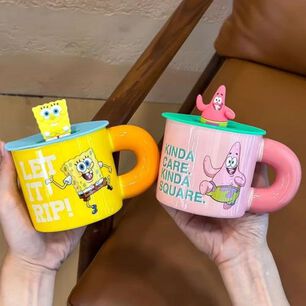 Taz&oacute;n Ceramica Bob Esponja O Patricio Estrella Tapa Silicona