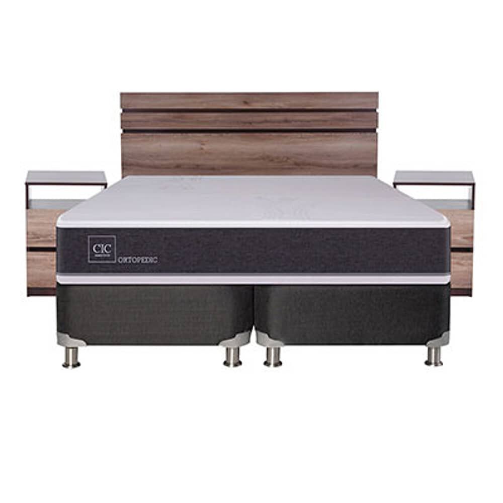 Box Spring Cic New Ortopedic B5 / King / Base Dividida + Set De Maderas image number 5.0