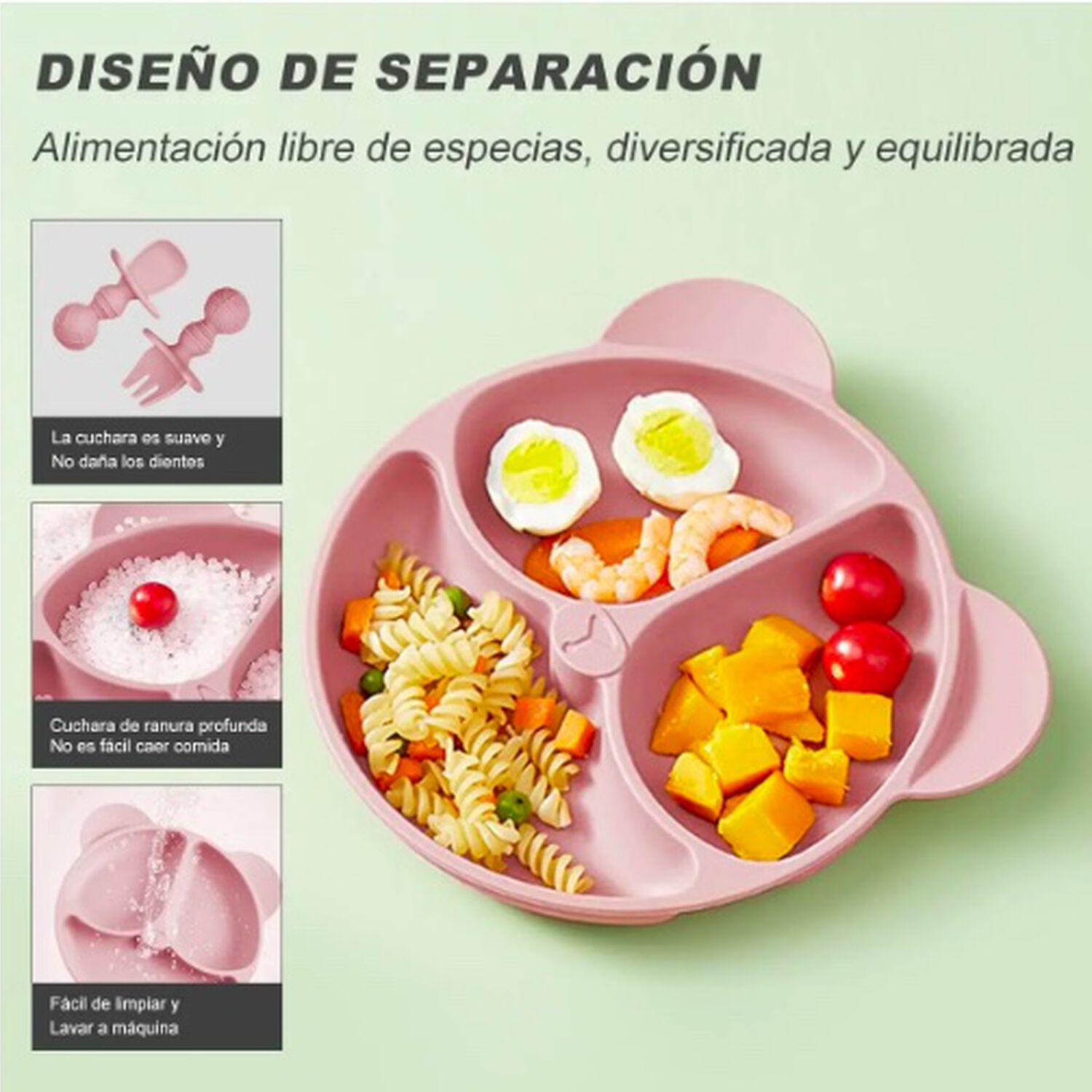 Set De Alimentaci&oacute;n Silicona Rosado image number 4.0