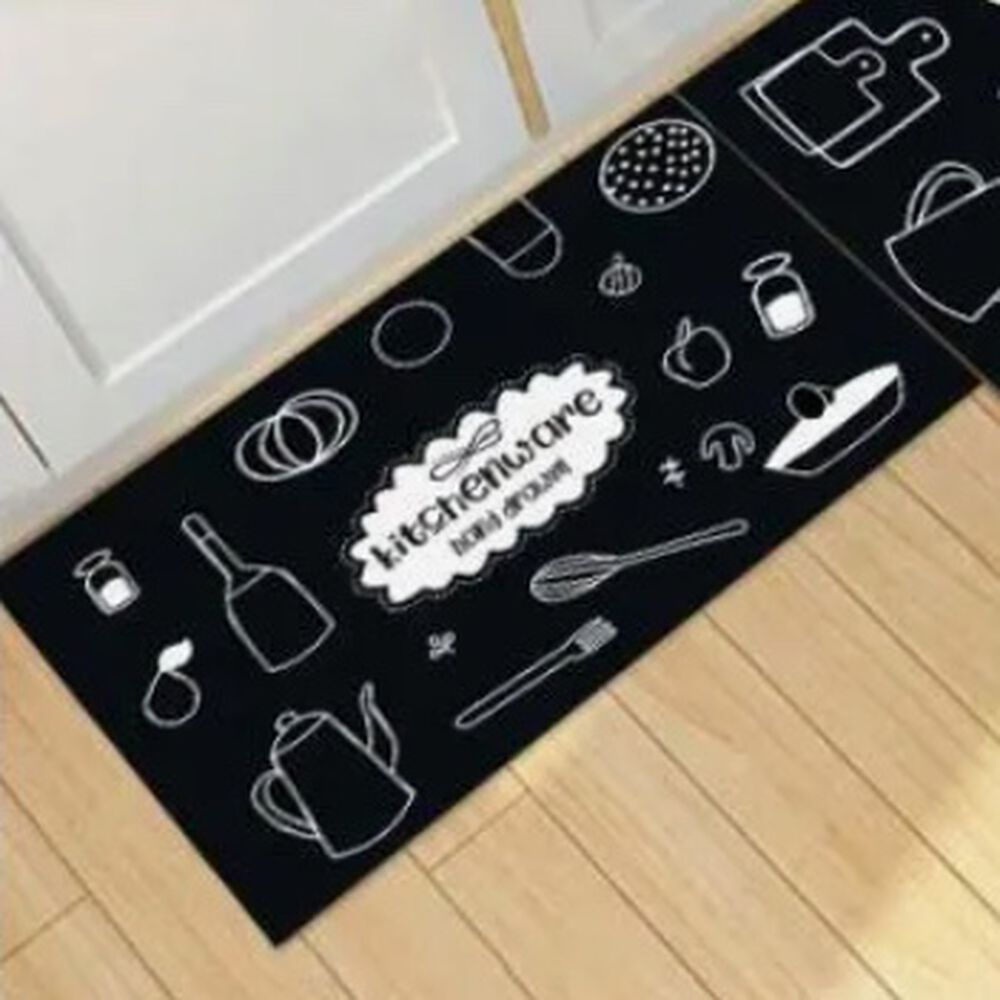 Alfombra Para Cocina Piso Blanco Y Negro image number 1.0
