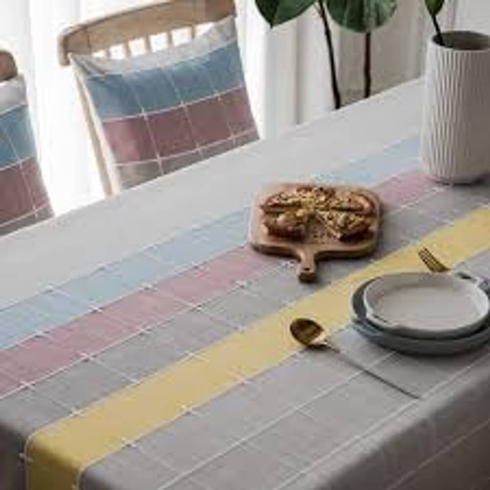 Mantel De Lino Combinado - Franja De Colores image number 2.0