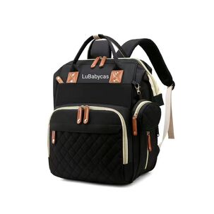 Mochila Maternal Lubabycas Impermeable Con Accesorios Negra