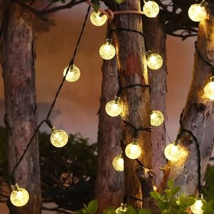 Guirnalda Solar Gotitas Cálida 50 Led Decoracion 6 Metros