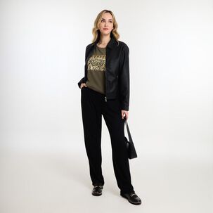 Polera Lisa Manga Corta Cuello Redondo Mujer Geeps
