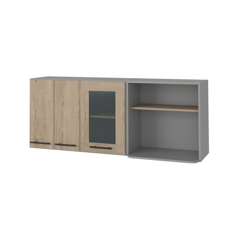 Mueble Mural Con Capacidad Para Microondas 3 Puertas Fm-003g Gris image number 0.0