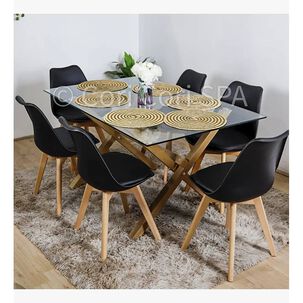 Juego De Comedor Medlock (140 X 90cm) + 6 Sillas Tulip