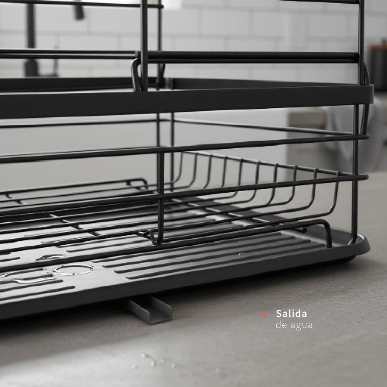 Secaplatos Escurridor 2 Niveles Acero Inox Negro Simplit image number 5.0