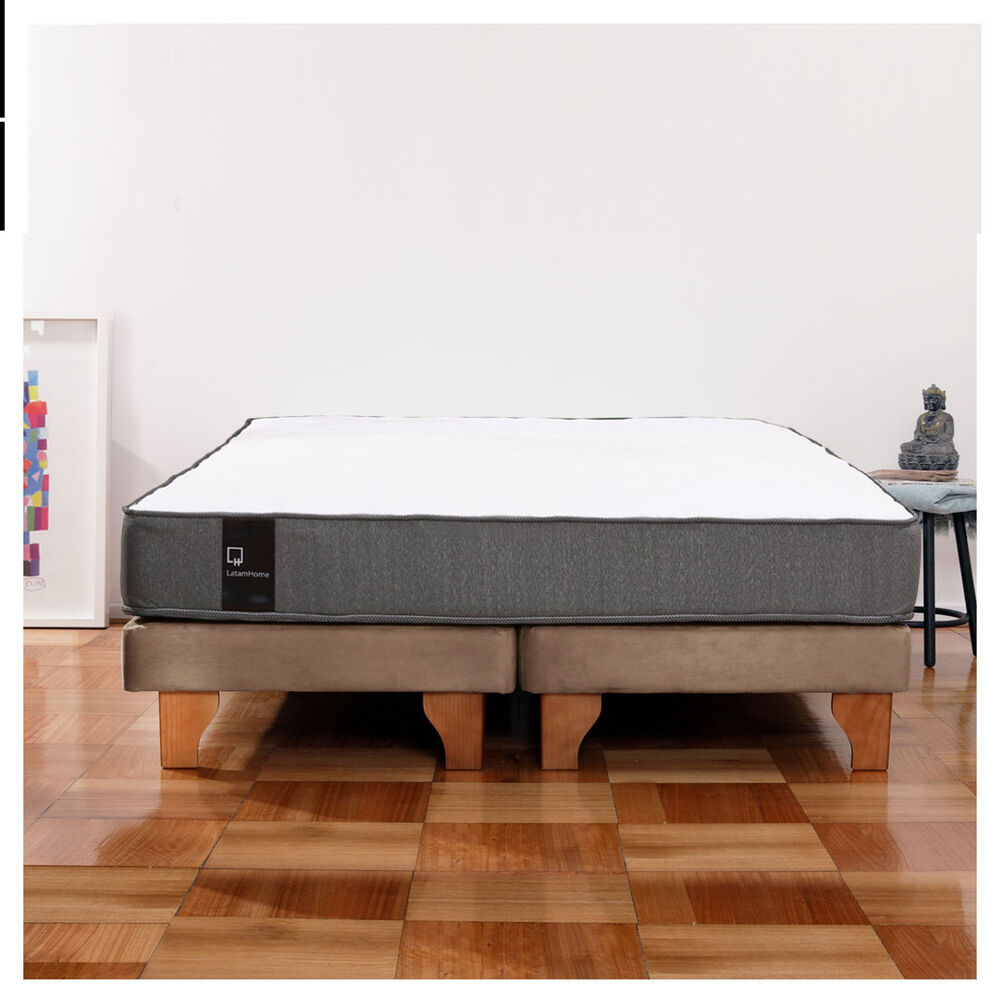Cama Europea Zen Best Tela Velvet Beige 2 Plazas image number 0.0