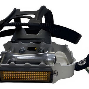 Pedal Bicicleta Mtb Ruta Aluminio Con Puntillas Y Correa