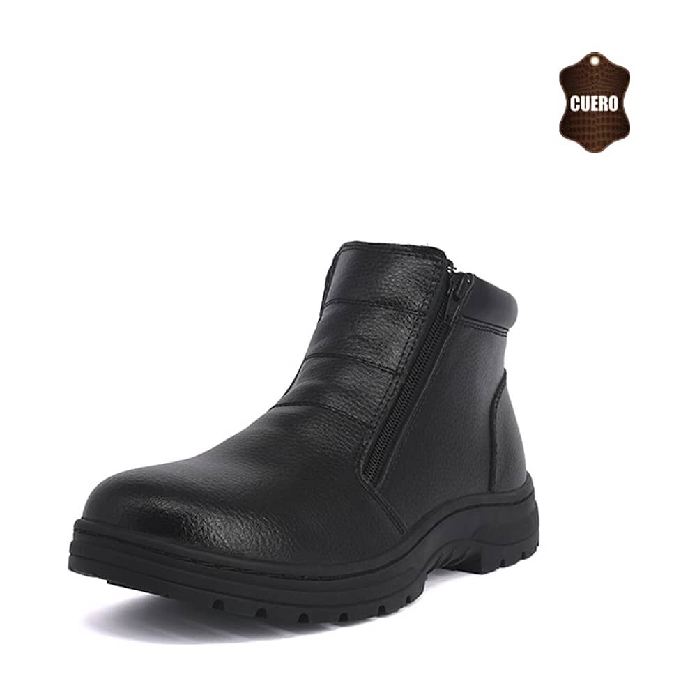 Botin De Cuero Con Chiporro Aegir Negro London Adixt image number 0.0