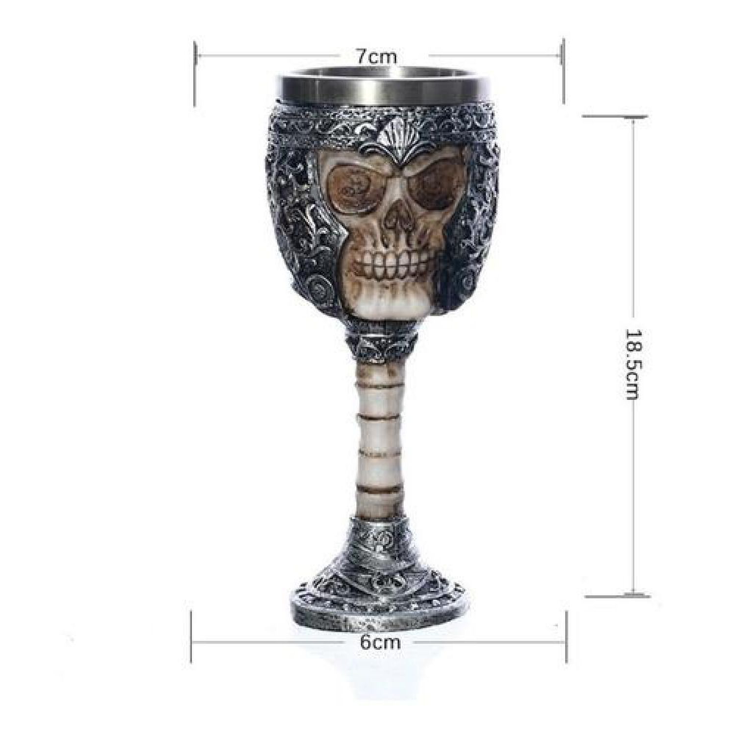 Copa C&aacute;liz Calavera Medieval Halloween Craneo Casco image number 3.0