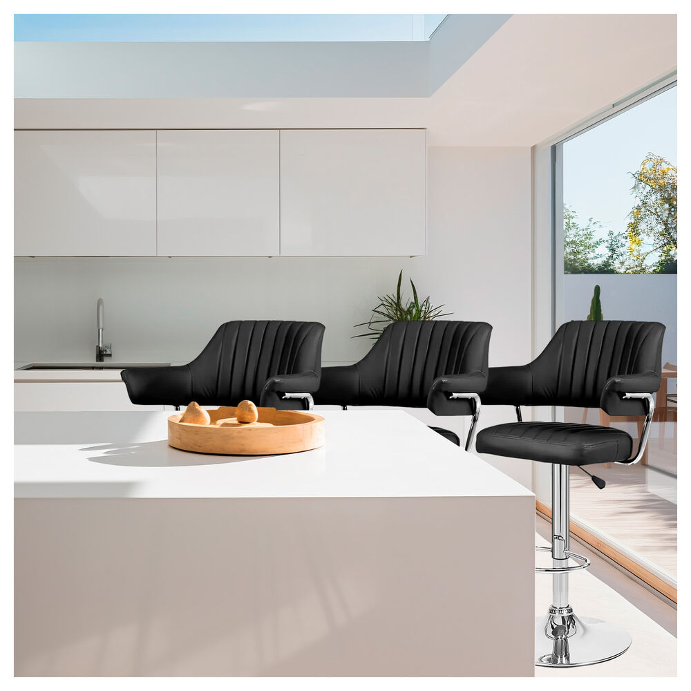 Pack 2 Silla Piso Bar Con Respaldo Y Posa Brazos Negro image number 4.0