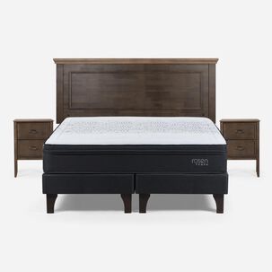 Cama Europea Rosen Tempo / 2 Plazas / Base Dividida + Set De Maderas Anna