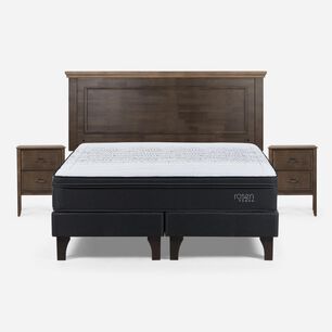 Cama Europea Rosen Tempo / 2 Plazas / Base Dividida + Set De Maderas Anna