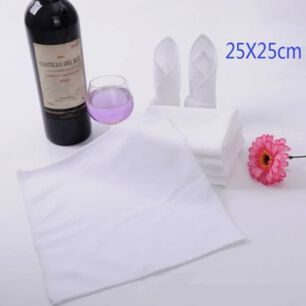 Pack 12 Toallas Blanco Cuadrada De 25 X 25 Cm