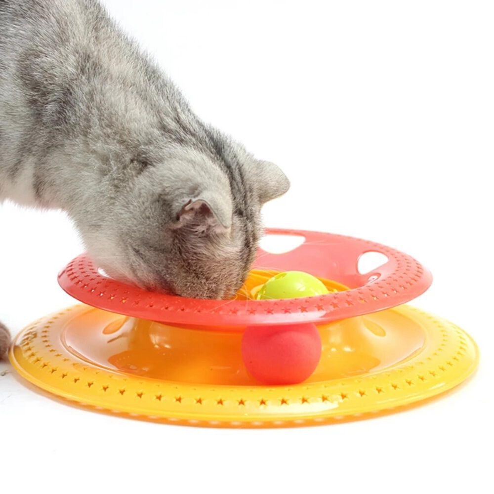 Plato Tazon De Comida Para Gatos Antiansiedad Con Pelotas image number 2.0