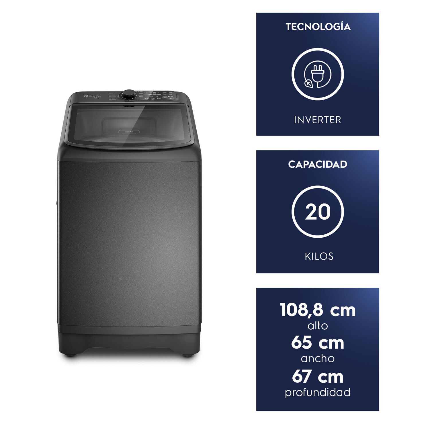 Lavadora Autom&aacute;tica 20kg Carga Superior Inverter Emtl20io Onix image number 1.0