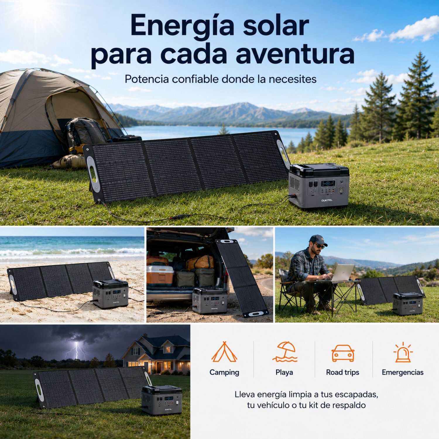 Panel Solar Port&aacute;til Oukitel 200w | Eficiencia 24.8% E Ip68 image number 8.0