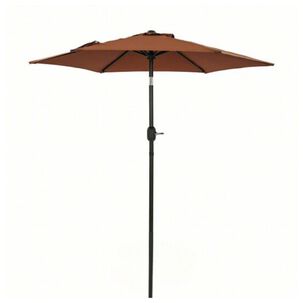 Quitasol Recto 2.7m Terraza Ajustable Plegable Rayos Uv Caf&eacute; Oscuro