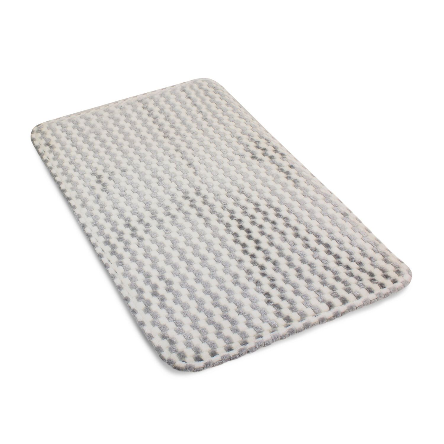Alfombra De Ba&ntilde;o Nautica Home Memory Foam 50x80 Cm Cuadros Silver image number 2.0