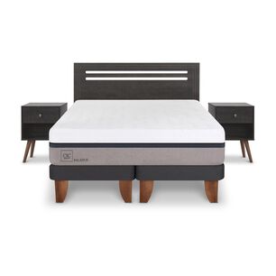 Cama Europea Cic Balance / 2 Plazas / Base Dividida + Set De Maderas