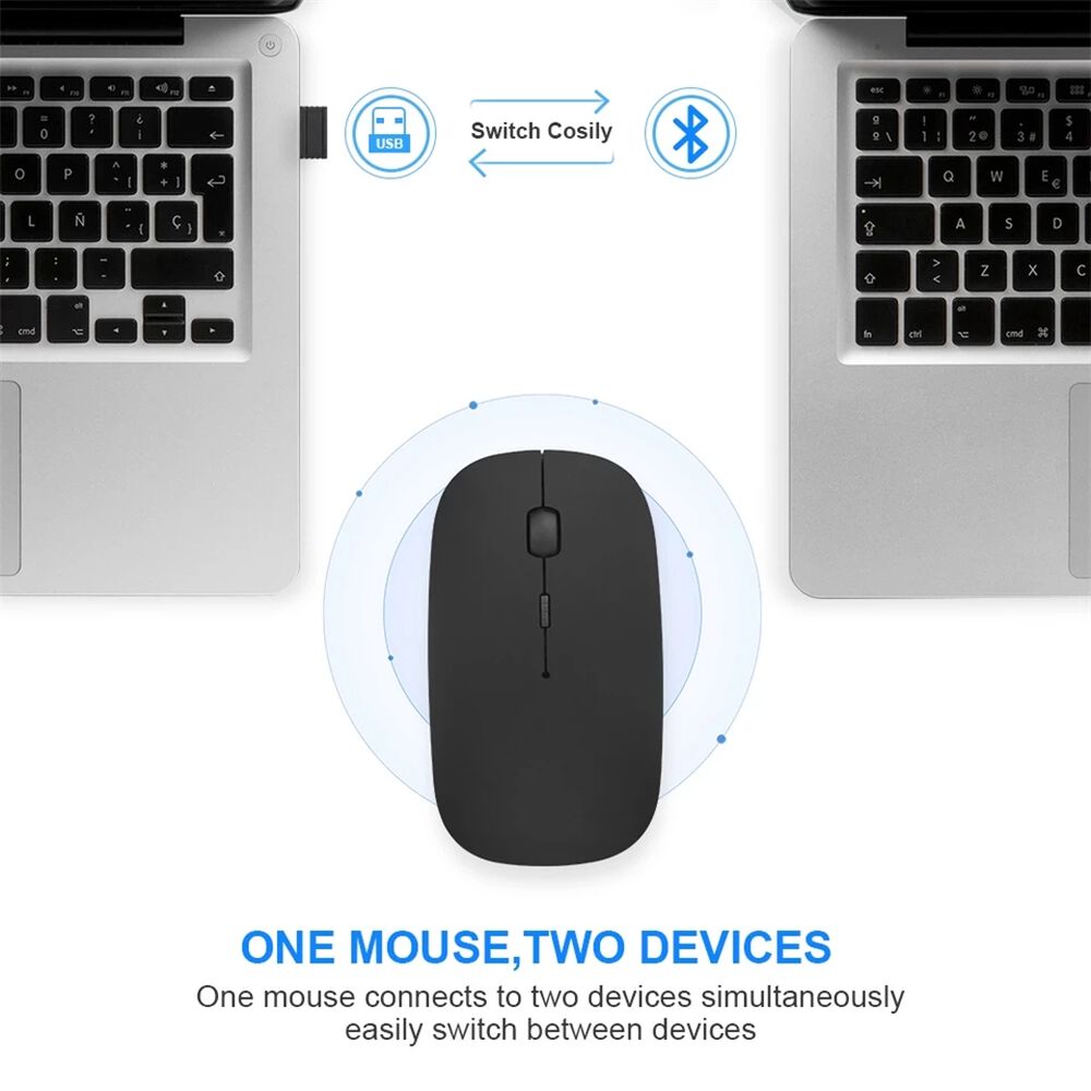 Mouse Inalámbrico Dual Bluetooth + Usb 2g Recargable Rgb Bk image number 3.0
