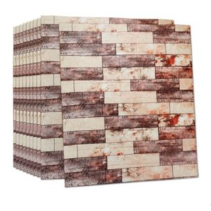 Pack 10 Lamina Papel Mural Autoadhesivo 3d Ladrillo Marmolado