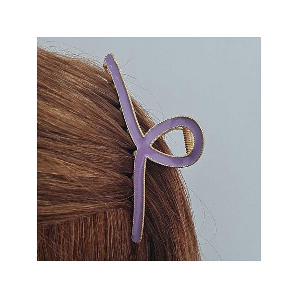 Traba Met&aacute;lica Garra Tibur&oacute;n Para Cabello Resina Lila