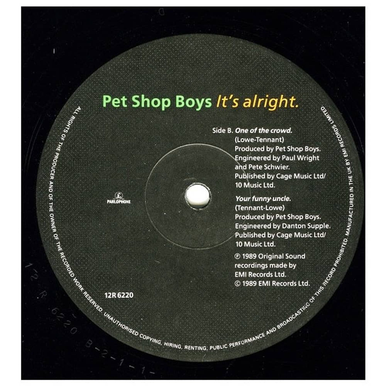 Pet Shop Boys - It's Alright | 12" Maxi Single Vinilo Usado image number 5.0