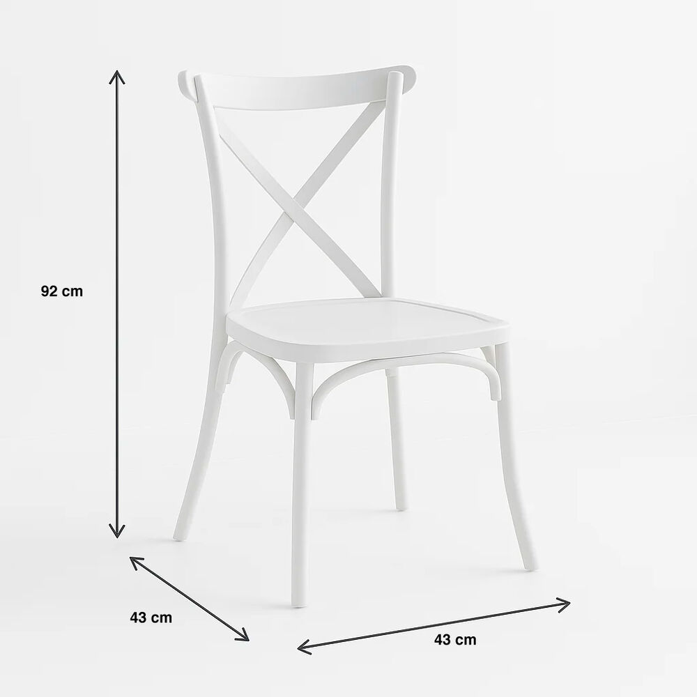 Silla Crossback Danubio De Terraza Exterior O Comedor - Blanca image number 3.0