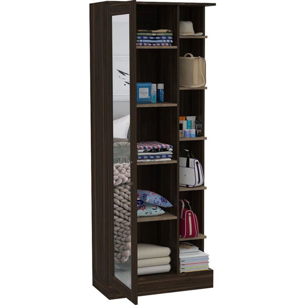 Closet 1 Puerta Con Espejo Cuerpo Completo 180,7x70x40,3 Cm Café image number 2.0