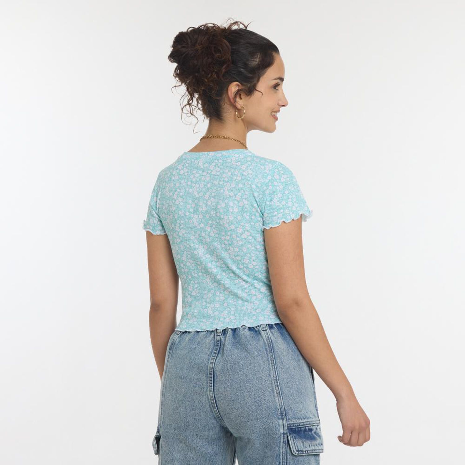 Polera Crop Micro Pint Manga Corta Cuello Redondo Mujer Freedom image number 3.0