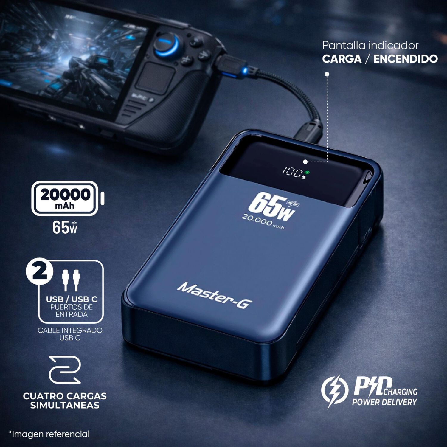 Bater&iacute;a Externa Power Bank Notebook 20000 Mah 65w Master-g image number 1.0