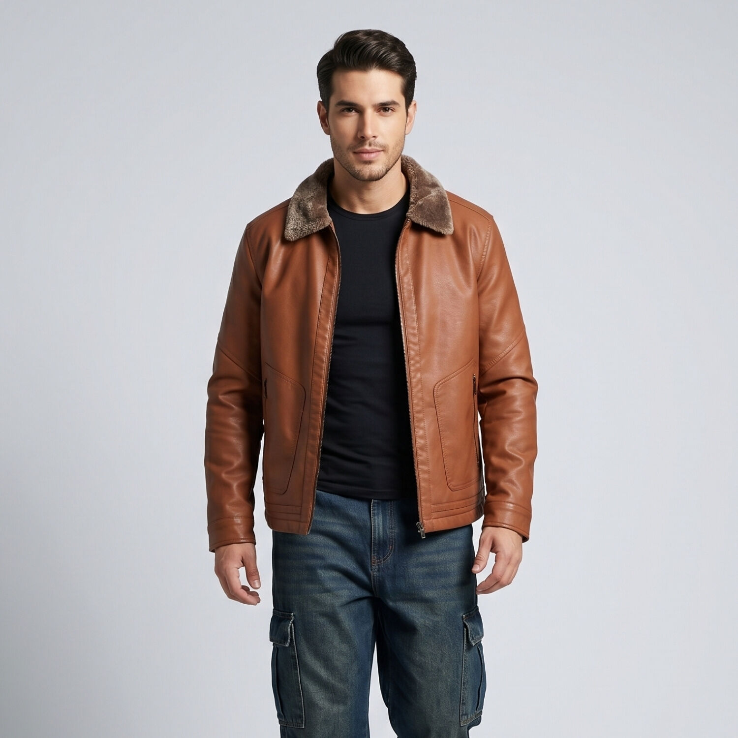 Chaqueta Ecocuero Soft Estonia Hombre image number 0.0