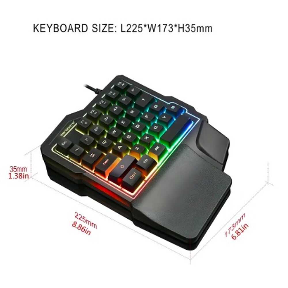 Teclado De Una Mano Rgb Usb image number 2.0