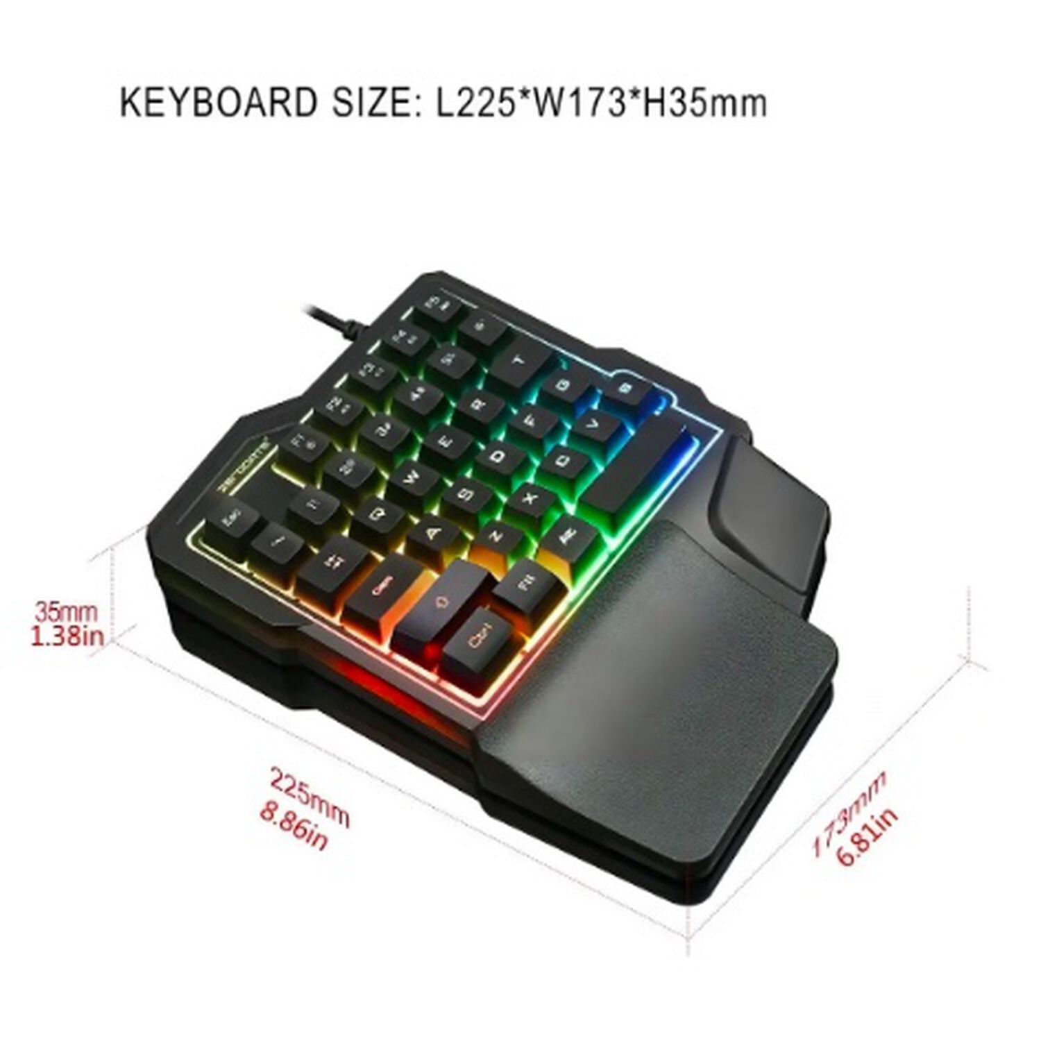 Teclado De Una Mano Rgb Usb image number 2.0