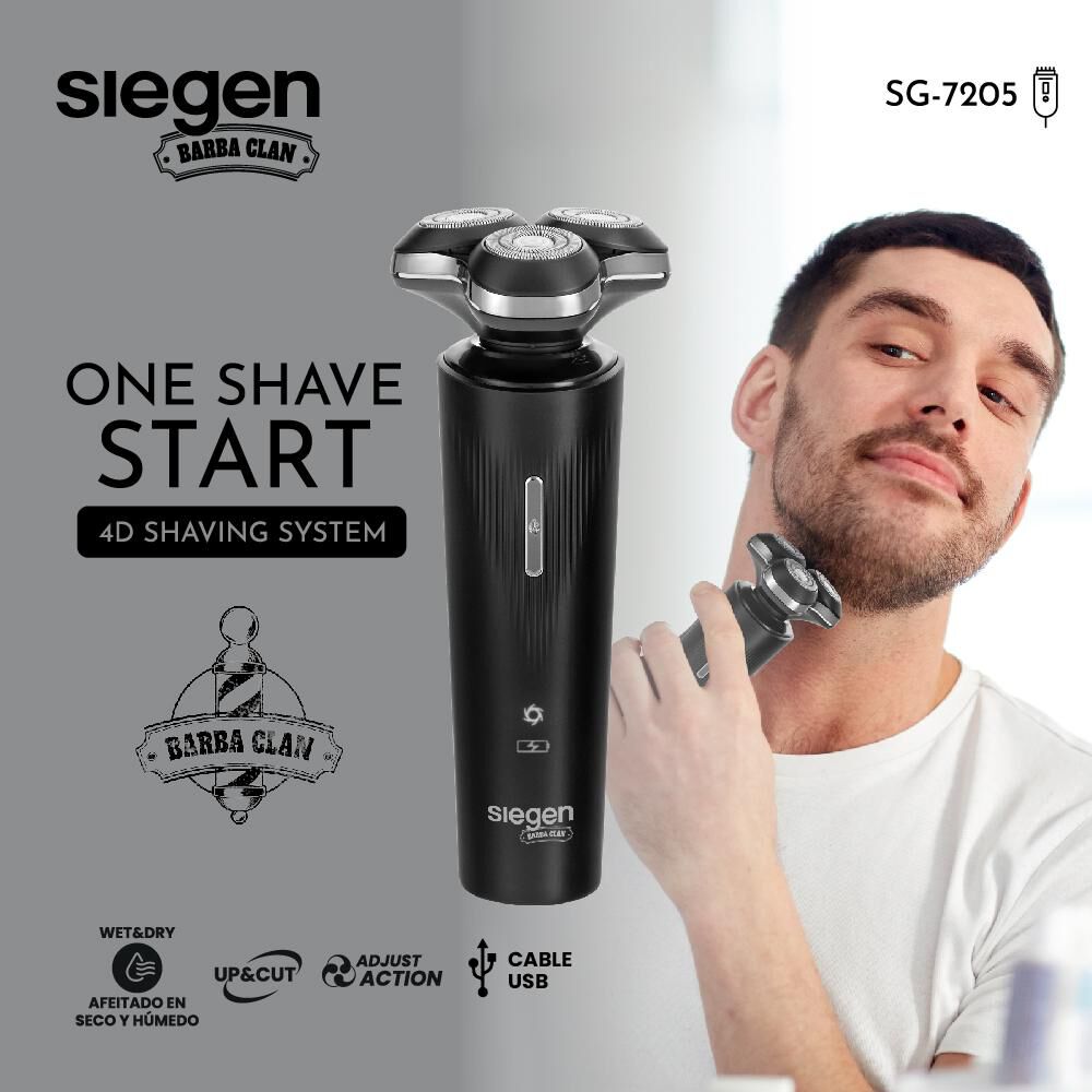 Máquina De Afeitar Siegen SG-7205 Uso Húmedo/Seco 4D y Carga Rápida image number 2.0
