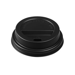 Set 40 Tapas Vaso De Cafe 6oz Tapa Desechable Plastico Negro