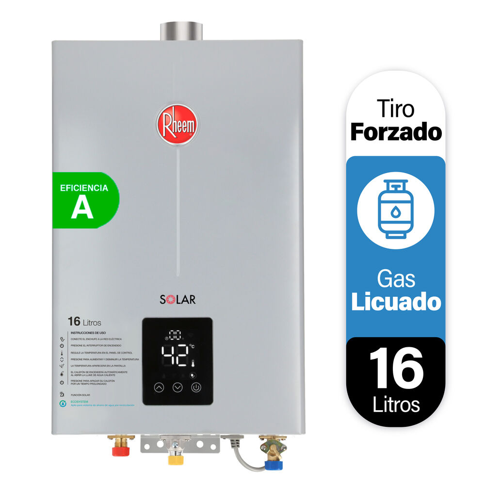 Calefont 16 Litros Gas Licuado Tiro Forzado Rheem image number 1.0