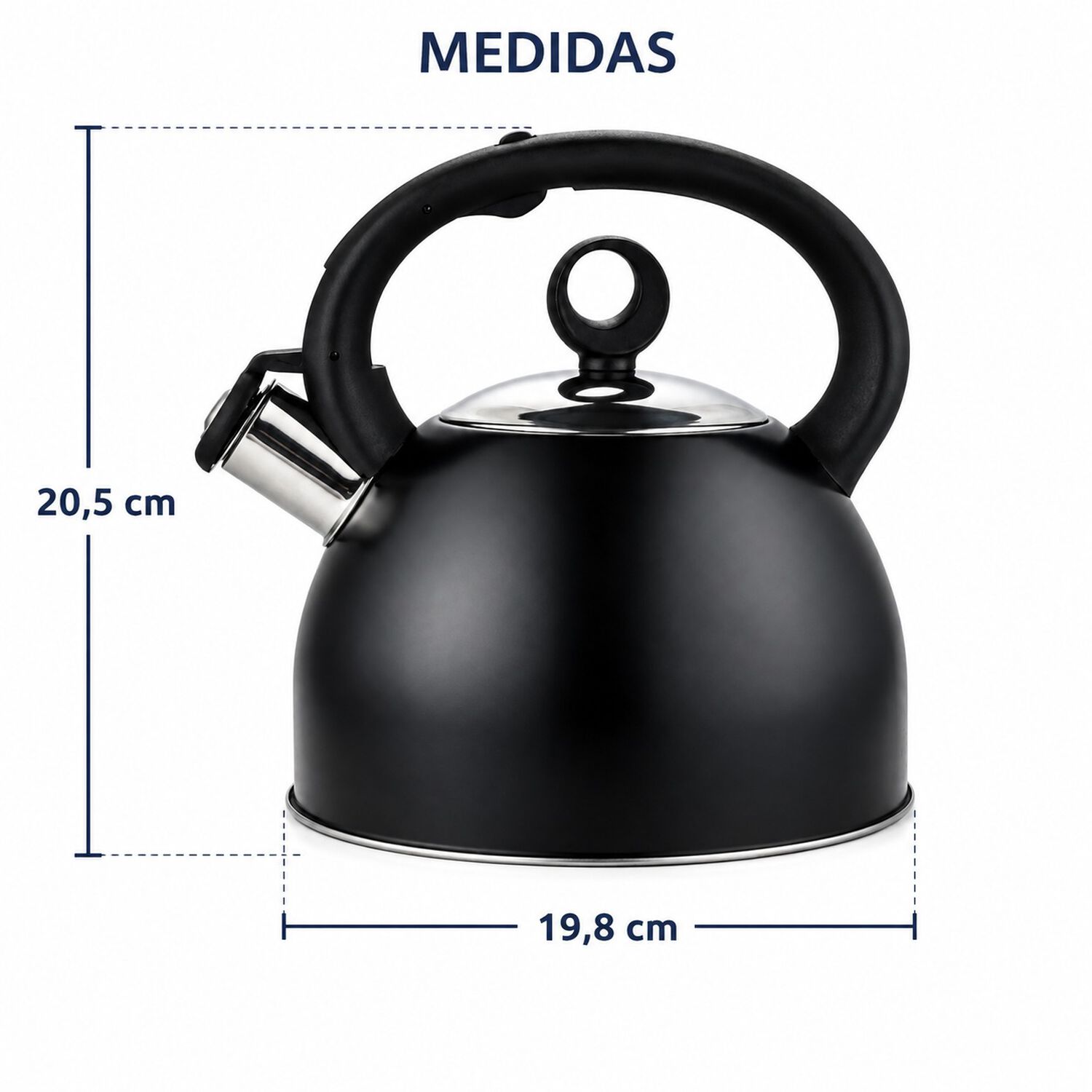 Tetera 2,5 Litros Acero Inox Modelo Dark Marca Vitta Color Negro image number 7.0