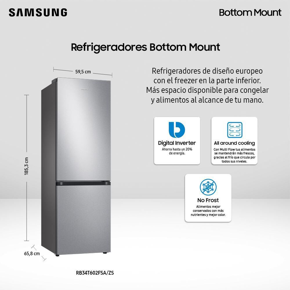 Refrigerador Bottom Freezer Samsung Rb34t602fsa / No Frost / 340 Litros image number 5.0