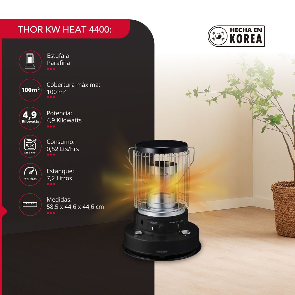 Estufa Parafina Mecha 7,2 Litros 4.9kw Thor Kw Heat 4400 image number 2.0